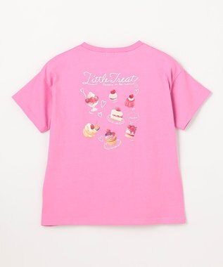 ANY KIDS 【綿100%】バックプリント オーバーサイズTシャツ ピンク×スイーツ