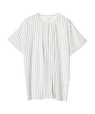 Green Parks ２ｗａｙ　フレンチスリーブ釦付ブラウソー Stripe