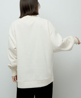 Green Parks リブドッキング裏起毛プルオーバー Ecru