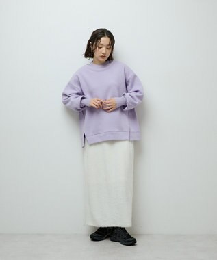 Green Parks リブドッキング裏起毛プルオーバー Purple