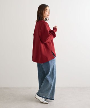 Green Parks リブドッキング裏起毛プルオーバー Red