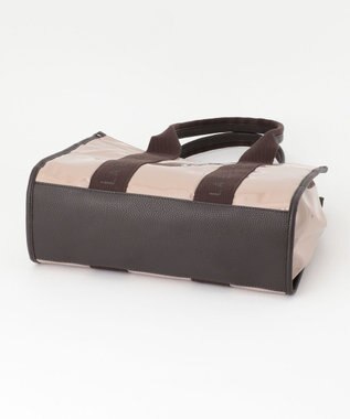 LA BAGAGERIE ソフトエナメル　ロゴテープトートバッグ　Lサイズ グレージュ