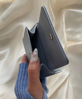 WEGO リボンフラップミニウォレット サックス