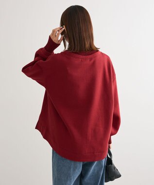 Green Parks リブドッキング裏起毛プルオーバー Red