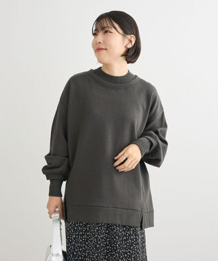 Green Parks リブドッキング裏起毛プルオーバー Charcoal Gray