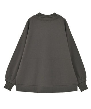 Green Parks リブドッキング裏起毛プルオーバー Charcoal Gray