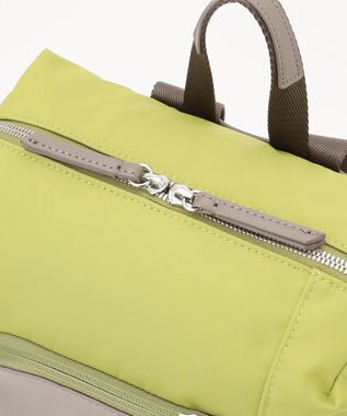 Y'SACCS ナイロン×リサイクルレザー　コンビマルチリュック ライトグリーン