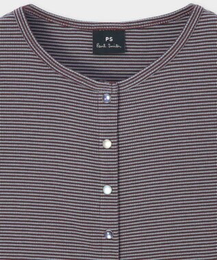 Paul Smith ボーダー ハーフスリーブ カーディガン ボルドー