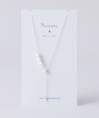 Pisceans 3ドロップパールスライドネックレス マットシルバー