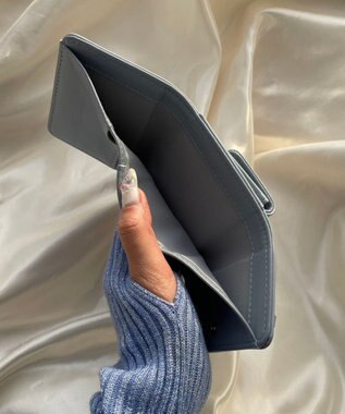 WEGO リボンフラップミニウォレット サックス