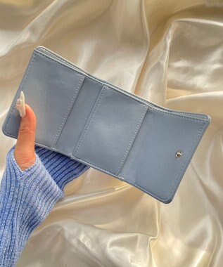 WEGO リボンフラップミニウォレット サックス