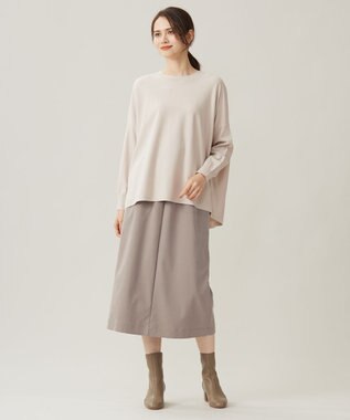 自由区 L 【洗える】ソフトレーヨンツイル スカート モカ