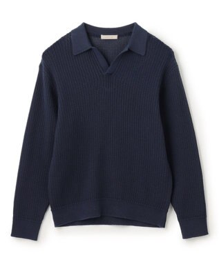 UNFILO MENS メッシュ ニットポロ [24年春夏商品] ネイビー