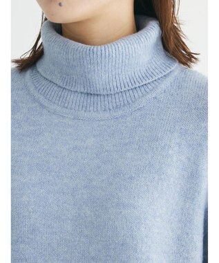 Green Parks タートルニットワンピース Sax