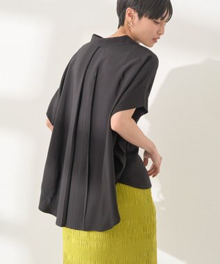 AMERICAN HOLIC 【接触冷感】タックフレンチスリーブシャツ Black