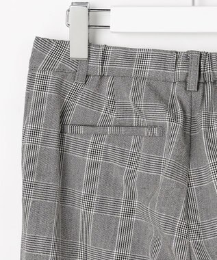 J.PRESS LADIES L アルガンシルク チェック テーパード パンツ ライトグレーチェック系