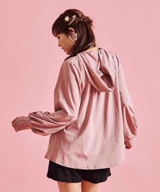 San-ai Resort（三愛水着楽園） 【WEB限定】ラッシュパーカー付き4点セット　9M・11L　【San-ai Resort（サンアイリゾート）】 ピンク×ブラック