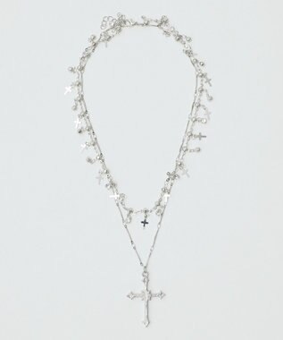 WEGO Lクロスレイヤードネックレス シルバー