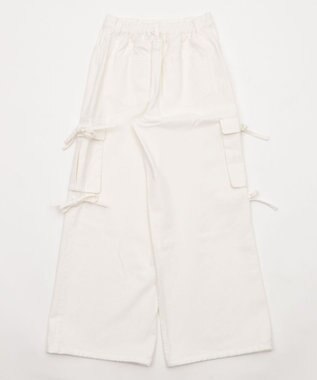 WEGO サイドリボンカーゴパンツ ホワイトアイボリー