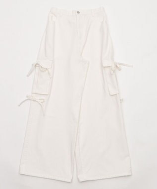 WEGO サイドリボンカーゴパンツ ホワイトアイボリー