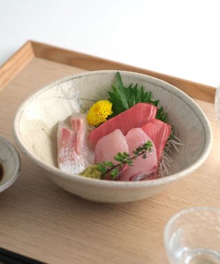 たち吉 【たち吉】灰釉草文 刺身揃 〈大2個・小2個〉 美濃焼 キナリ