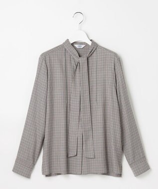 J.PRESS LADIES S サイロチェック ストライプ ブラウス ブラウンチェック系