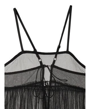 Green Parks リバーシブルチュールビスチェ Black