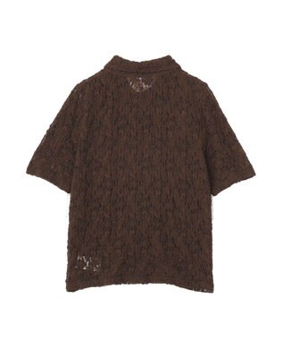AMERICAN HOLIC 半袖襟付きレースカーディガン Brown