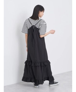earth music&ecology ティアードキャミワンピース Black