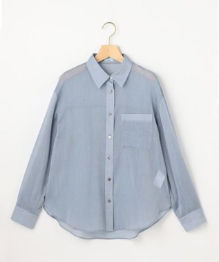 組曲 エアリーボイルシアー シャツ シャンブレーブルー系
