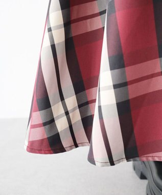 Green Parks ・ＳＵＧＡＲＳＰＯＯＮチェックドロストティアードスカー Bordeaux