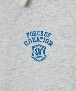 WEGO ハーフZIP襟付きショートスウェット 杢グレー