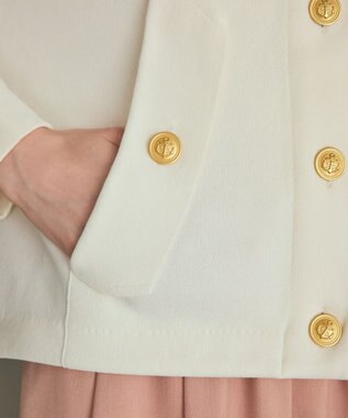 GRACE CONTINENTAL ニットフーディブルゾン ホワイト