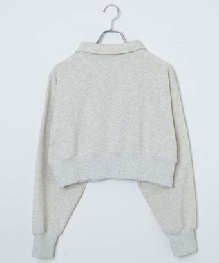 WEGO ハーフZIP襟付きショートスウェット 杢グレー