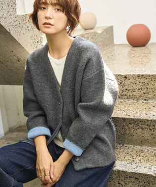 AMERICAN HOLIC ＶネックＷフェイスニットカーディガン Gray Mixture