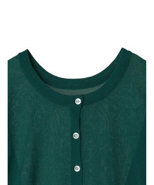 AMERICAN HOLIC バイカラーシアーニットカーディガン Green