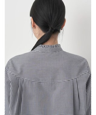 earth music&ecology スタンドフリルシャツ Gingham Check