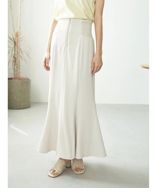 earth music&ecology バックレースサイドリブマーメイドスカート Ecru