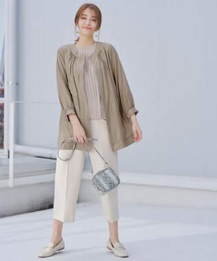 Tiaclasse L 【新色追加・洗える】センタープレスワイドパンツ アイボリー