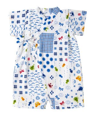 MIKI HOUSE HOT BISCUITS 【ミキハウス】【50-80cm】パッチワーク柄 プッチー甚平オール