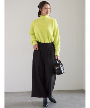 Te chichi ツイーディーワイドクロップトパンツ ブラック