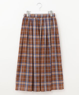 自由区 【WEB限定】シアーチェック ギャザースカート ブラウン系5