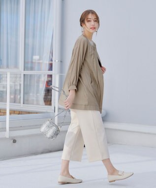 Tiaclasse L 【新色追加・洗える】センタープレスワイドパンツ アイボリー