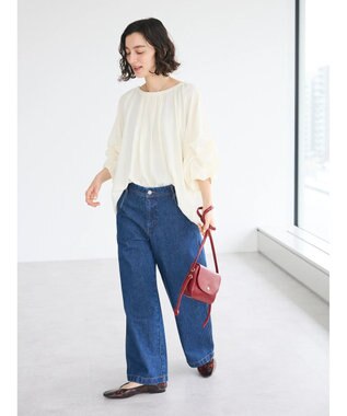 CRAFT STANDARD BOUTIQUE ピンタックホイップスリーブブラウス Ivory