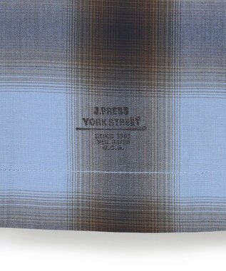 J.PRESS YORK STREET 【UNISEX】オンブレーチェック オープンカラーシャツ サックスブルー系3