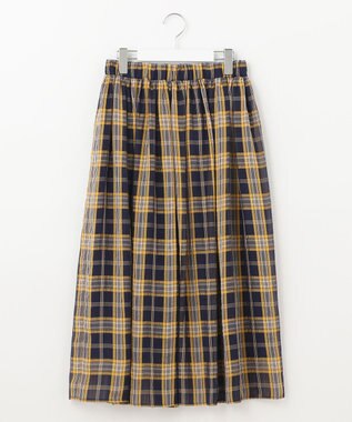 自由区 【WEB限定】シアーチェック ギャザースカート ネイビー系5