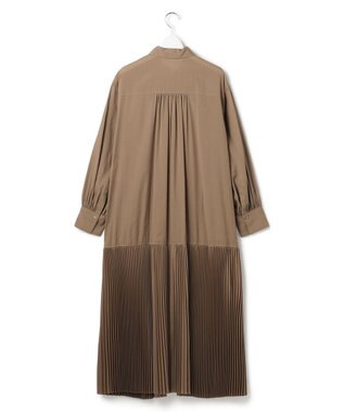 23区 S 【GOLD LABEL】トリアセテートオーガンジー プリーツワンピース ブラウン系