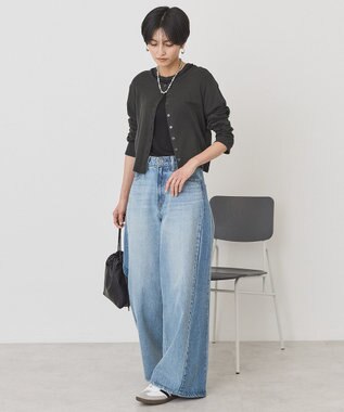 AMERICAN HOLIC 【２点セット】リンガーＴシャツ＋カーディガン Black