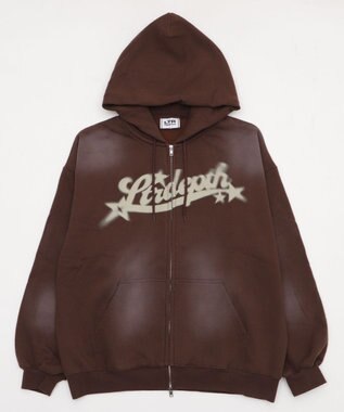 WEGO 【ユニセックス着用ITEM/MLサイズ展開】グラフィックZIPパーカー ブラウン