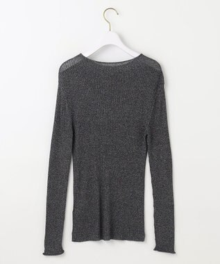 ANY SIS 【洗える】ラメシアーリブ ニット ブラック